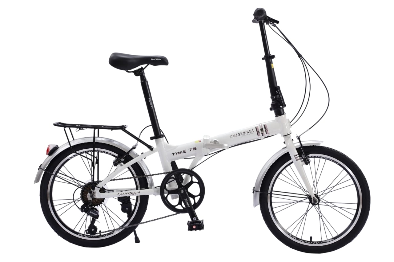 Xe đạp gấp California Time 7s Trắng