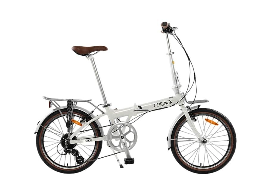 Xe đạp gấp Chevaux Fuku màu vàng trắng