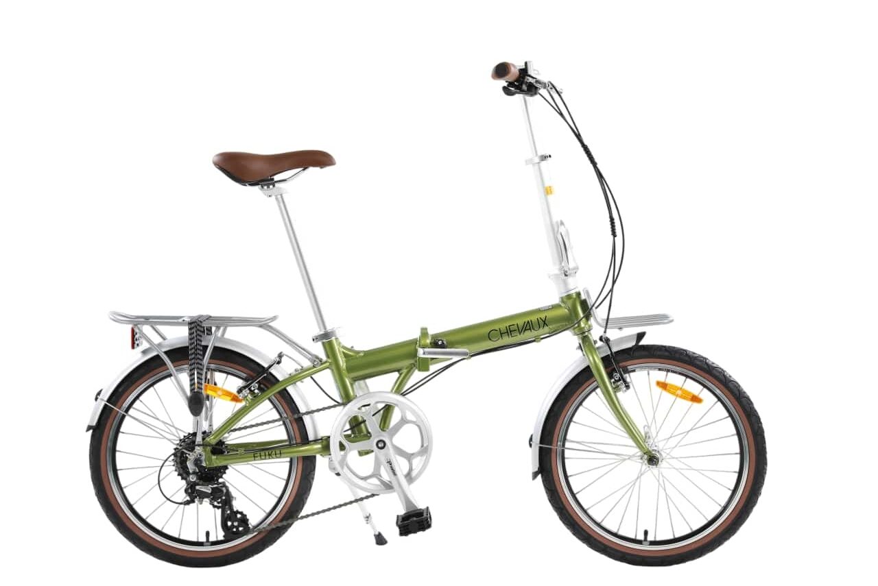 Xe đạp gấp Chevaux Fuku màu xanh lá