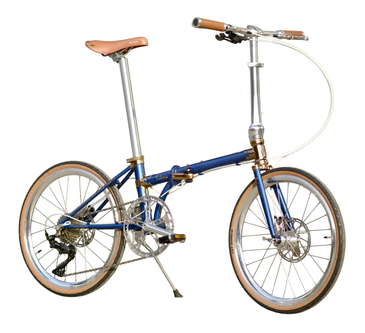 Xe đạp gấp Nutsum Velora màu xanh