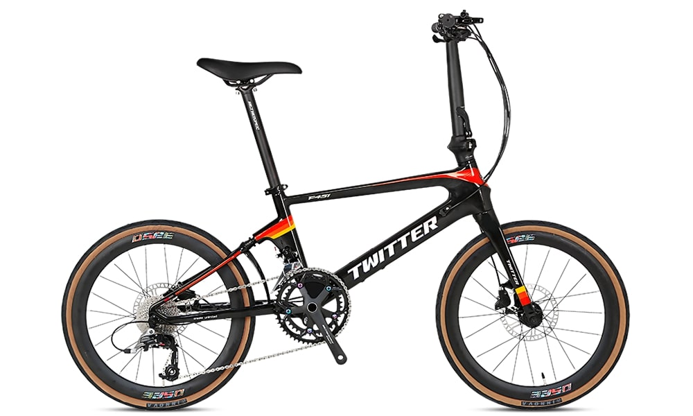 Xe đạp gấp Twitter F451 màu đen