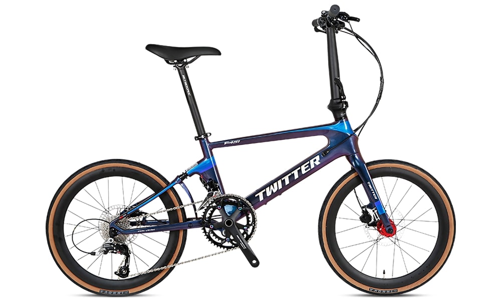 Xe đạp gấp Twitter F451 màu xanh